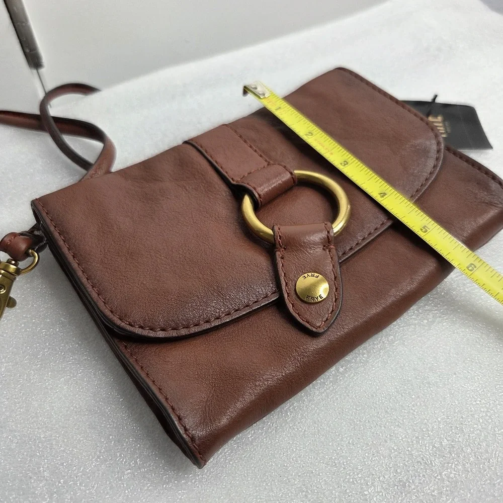 Frye Ring Crossbody Wallet Bag Cognac Brown Leather NWT - MSRP $198 - Picture 13 of 13